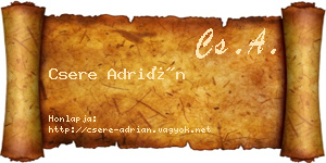 Csere Adrián névjegykártya